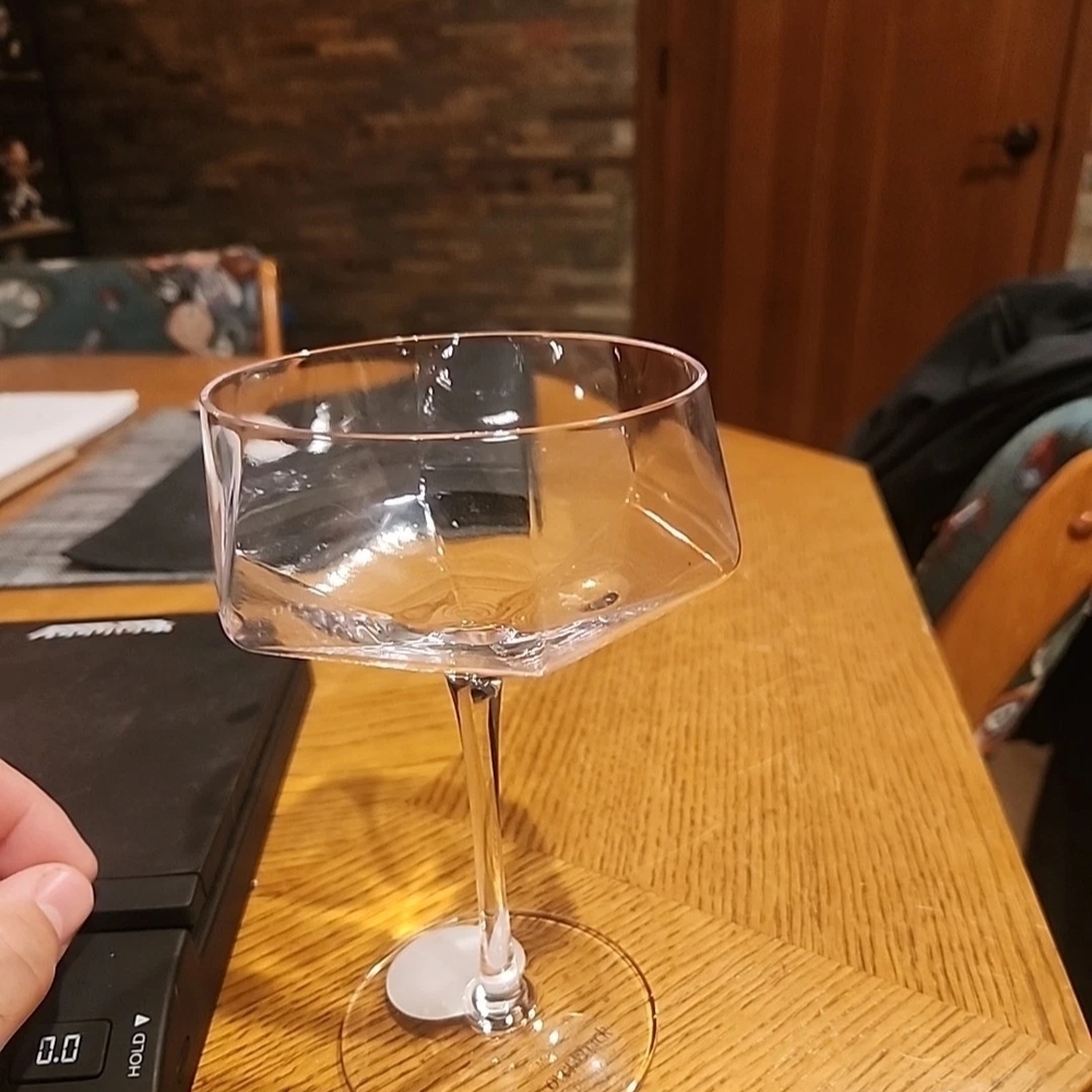 Over And Back Facet Coupe Glass
